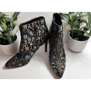 SAM EDELMAN Olette Floral Brocade Tapestry Women'  Sz 6 Stiletto Ankle Boots +🎁